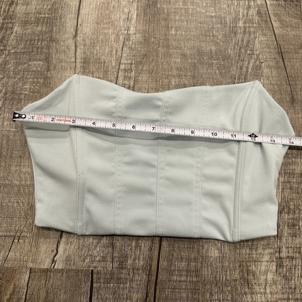 SHEIN Corset Tube Tops‎ S Blue & White Structured Bustier Strapless Crop Set - Picture 4 of 10